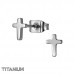 6mm Cross Titanium Ear Studs