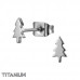 6mm Christmas Tree Titanium Ear Studs