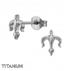 Fleur-de-lis Titanium Ear Studs
