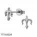 Fleur-de-lis Titanium Ear Studs