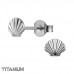 6mm Scallop Shell Titanium Ear Studs