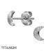 Art Deco Crescent Titanium Ear Studs