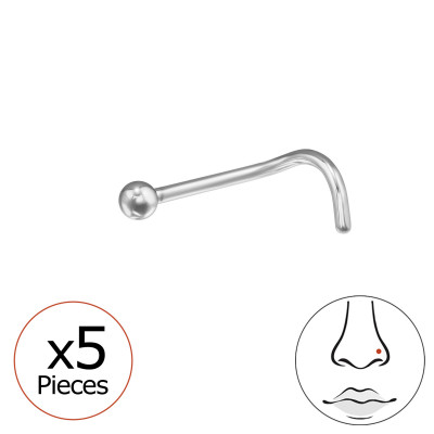 2mm Ball (20G) Titanium Nose Studs x5