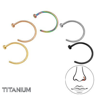 0.8mm (20G) Titanium 10mm Nose Rings Mix Color x5