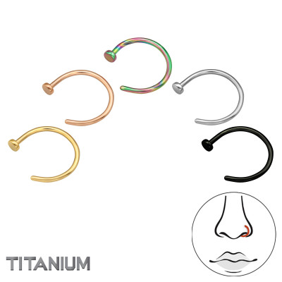 0.8mm (20G) Titanium 8mm Nose Rings Mix Color x5