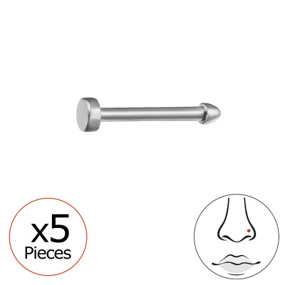 2mm Circle (20G) Titanium Nose Studs x5