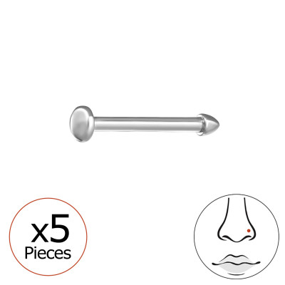 2mm Half Ball (20G) Titanium Nose Studs x5