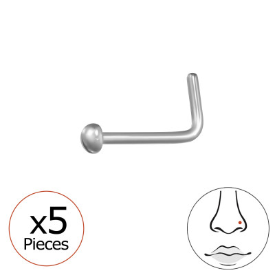 2mm Half Ball (20G) Titanium Nose Studs x5