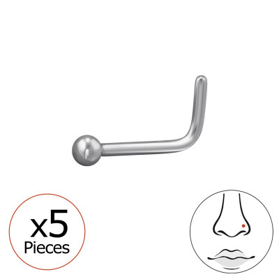 2mm Ball (20G) Titanium Nose Studs x5