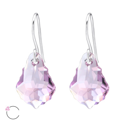 Baroque Sterling Silver La Crystale Earrings with Crystal