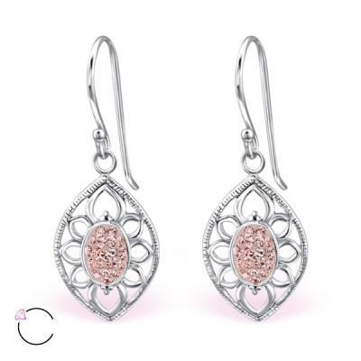 Marquise Sterling Silver La Crystale Earrings with Crystal