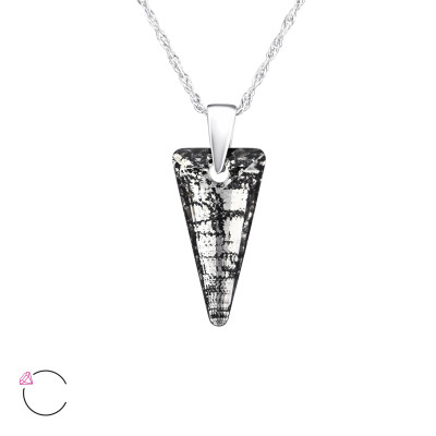 Triangle Sterling Silver La Crystale Necklace with Crystal