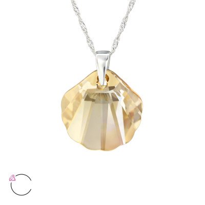 Shell Sterling Silver La Crystale Necklace with Crystal