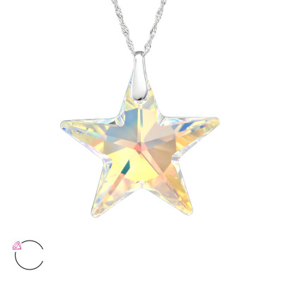 Star Sterling Silver La Crystale Necklace with Crystal
