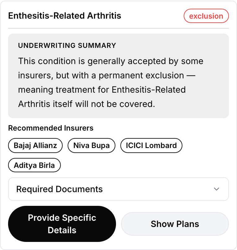 A card with a status badge, an explanatory callout, provider pills and an expandable section