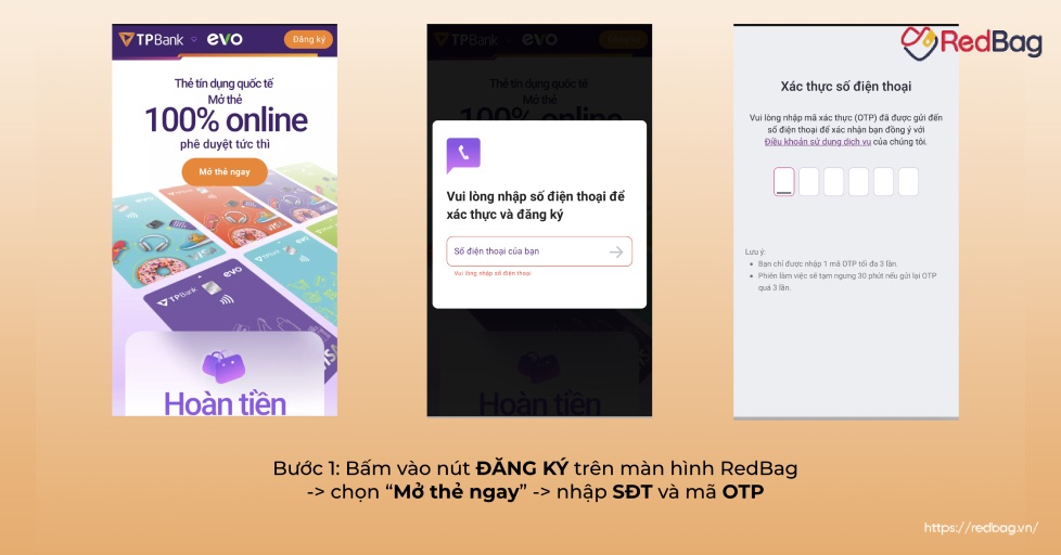 hướng dẫn đăng ký thẻ tín dụng tpbank evo bước 1