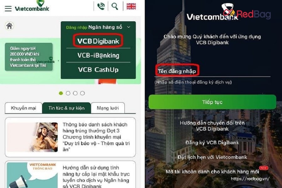 dang nhap vietcombank