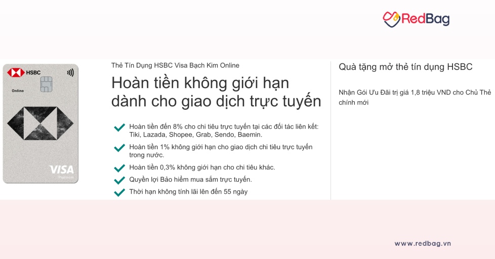 mở thẻ tín dụng hsbc visa bạch kim online