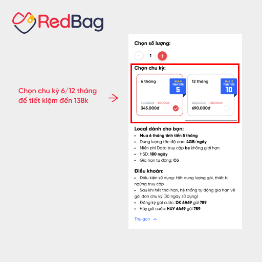 Mạng ảo siêu data Local - RedBag.vn