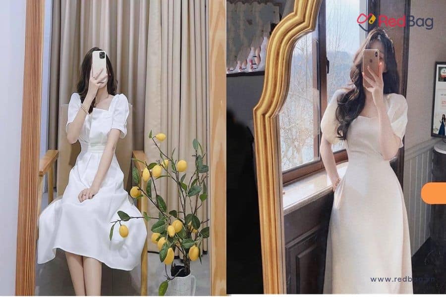 Giảm giá Váy trắng nữ thiết kế Jina Dress dáng xoè dự tiệc,đi cưới,sự kiện  - Mua Thông Minh