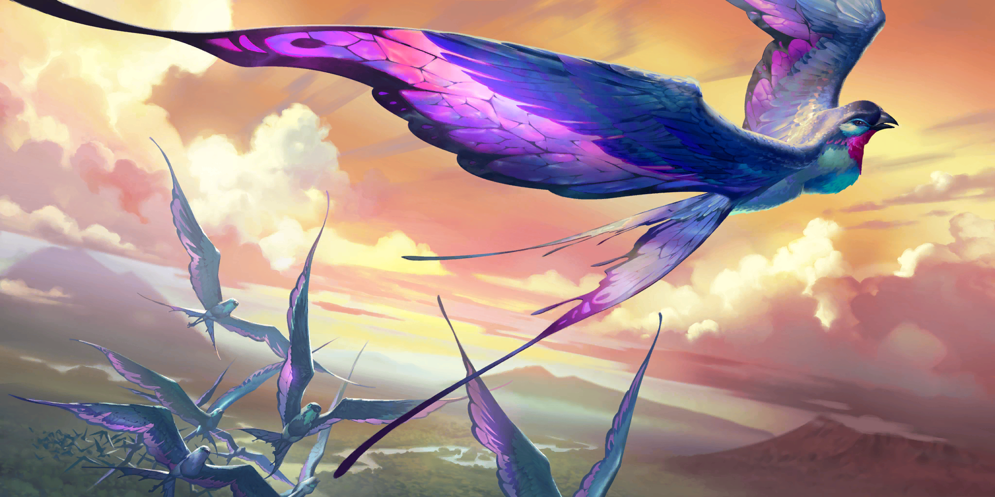 Royal Shimmerwing card art: a large jungle bird