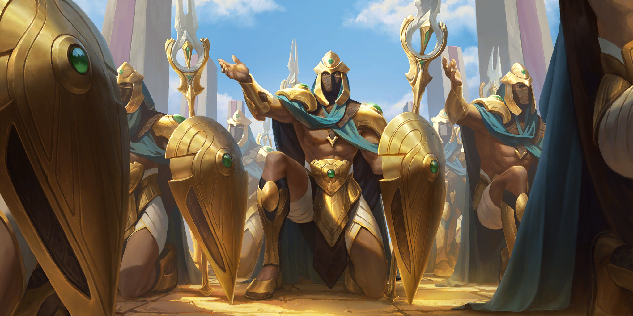 Defenders of the Sun Disc, the Legends of Runeterra card that carries Azir’s creed