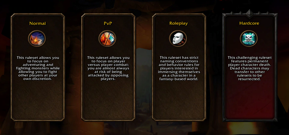 Blizzard's art for the WoW: Forever ruleset choice (Blizzard Entertainment)