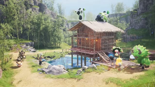 Still from the Palworld 1.0 launch trailer at 1:53
