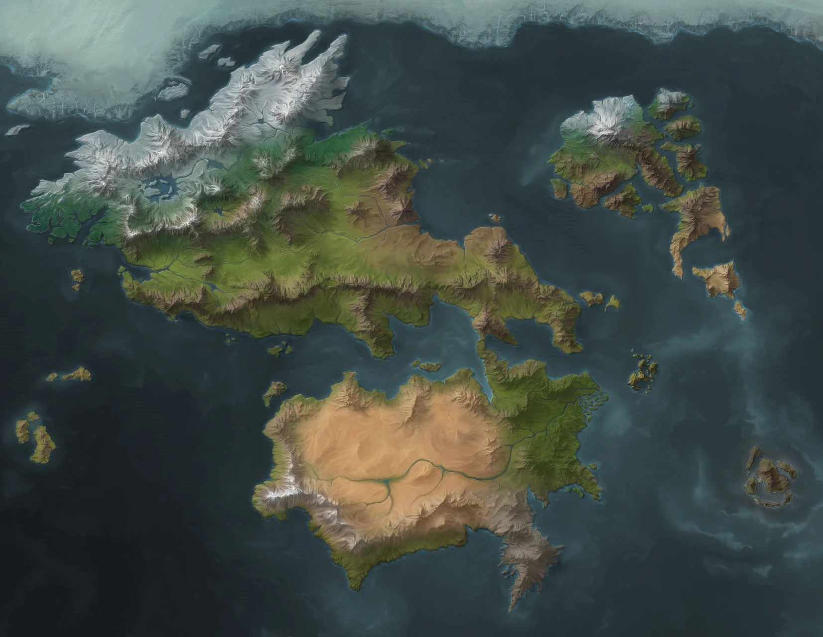 A detailed, artistic map of the world of Runeterra.