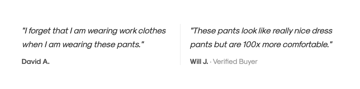 Additional customer quotes about the Kinetic Pant