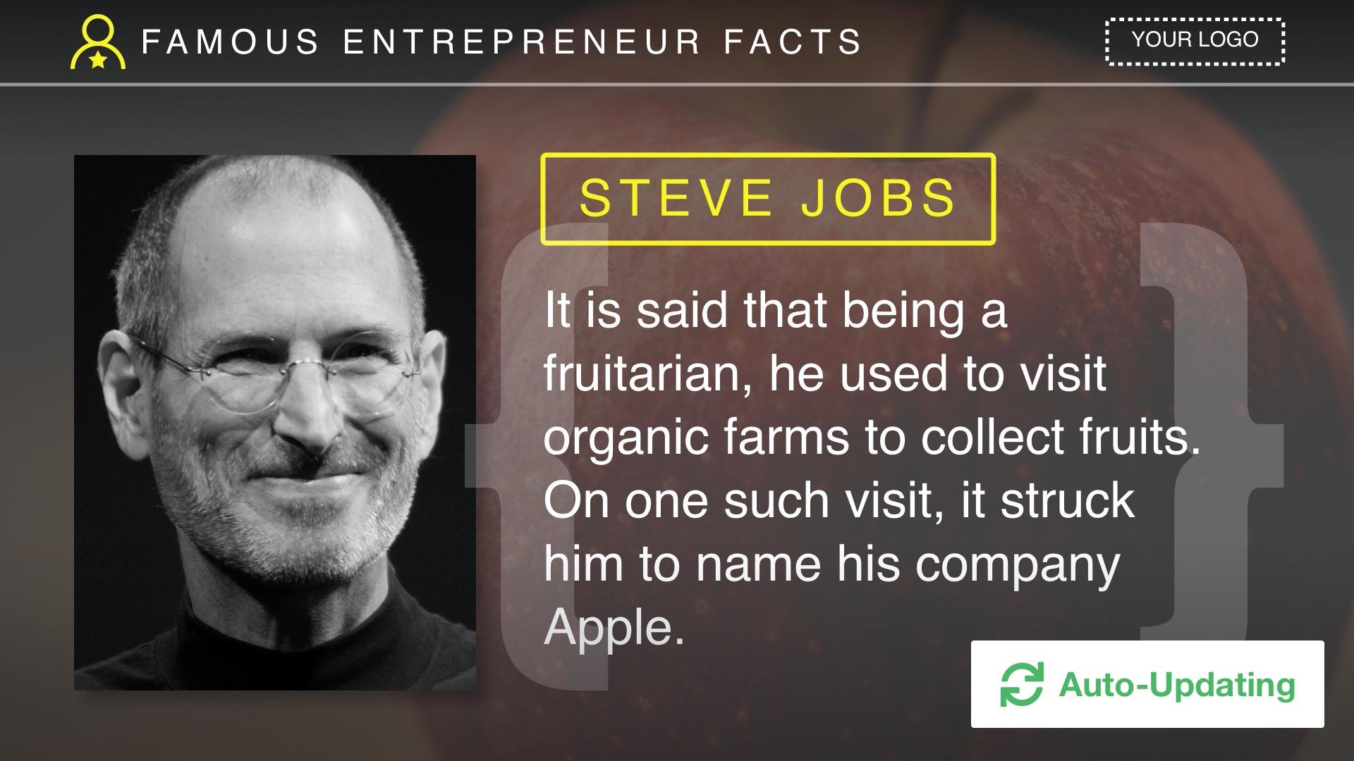 Famous Entrepreneur Facts Digital Signage Template