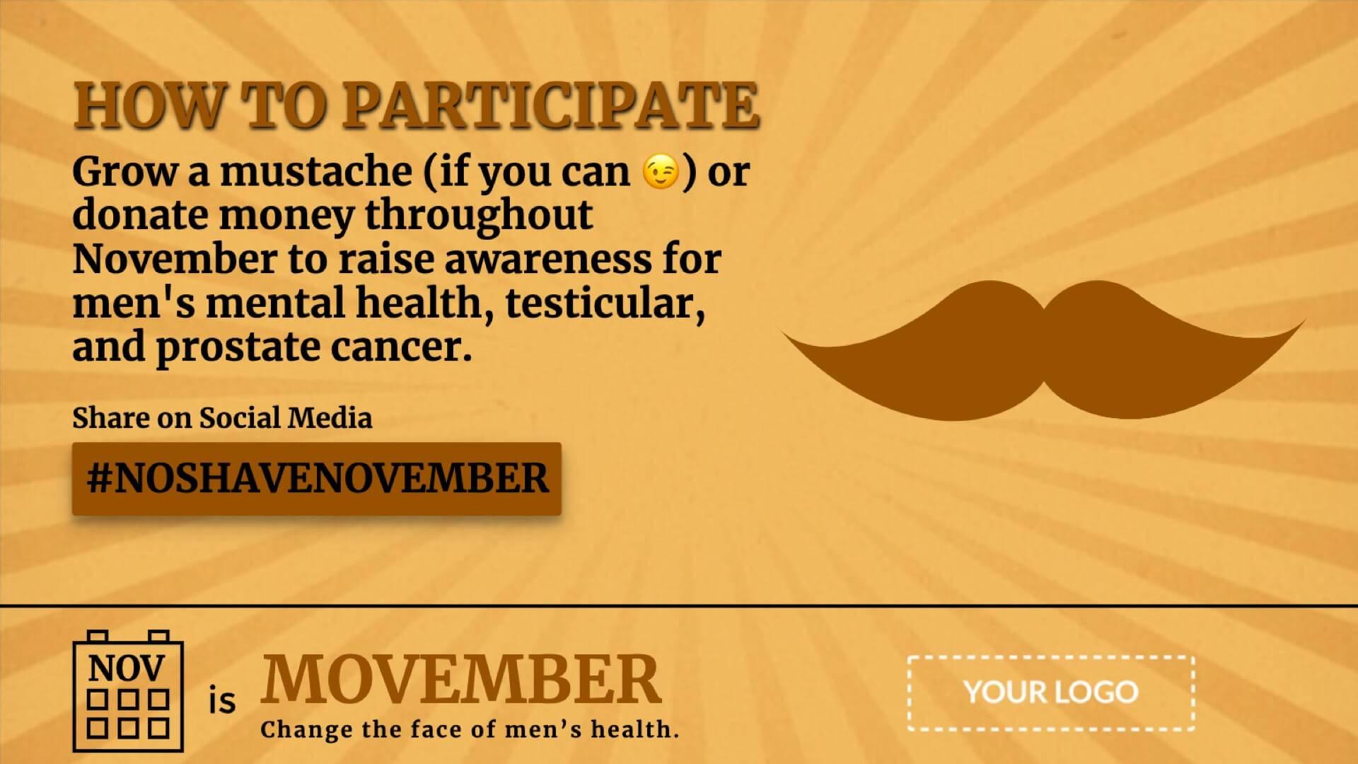 Movember Digital Signage Template