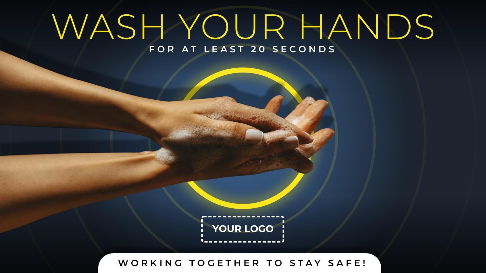 Campaign Covid Wash Your Hands Image Digital Signage Template