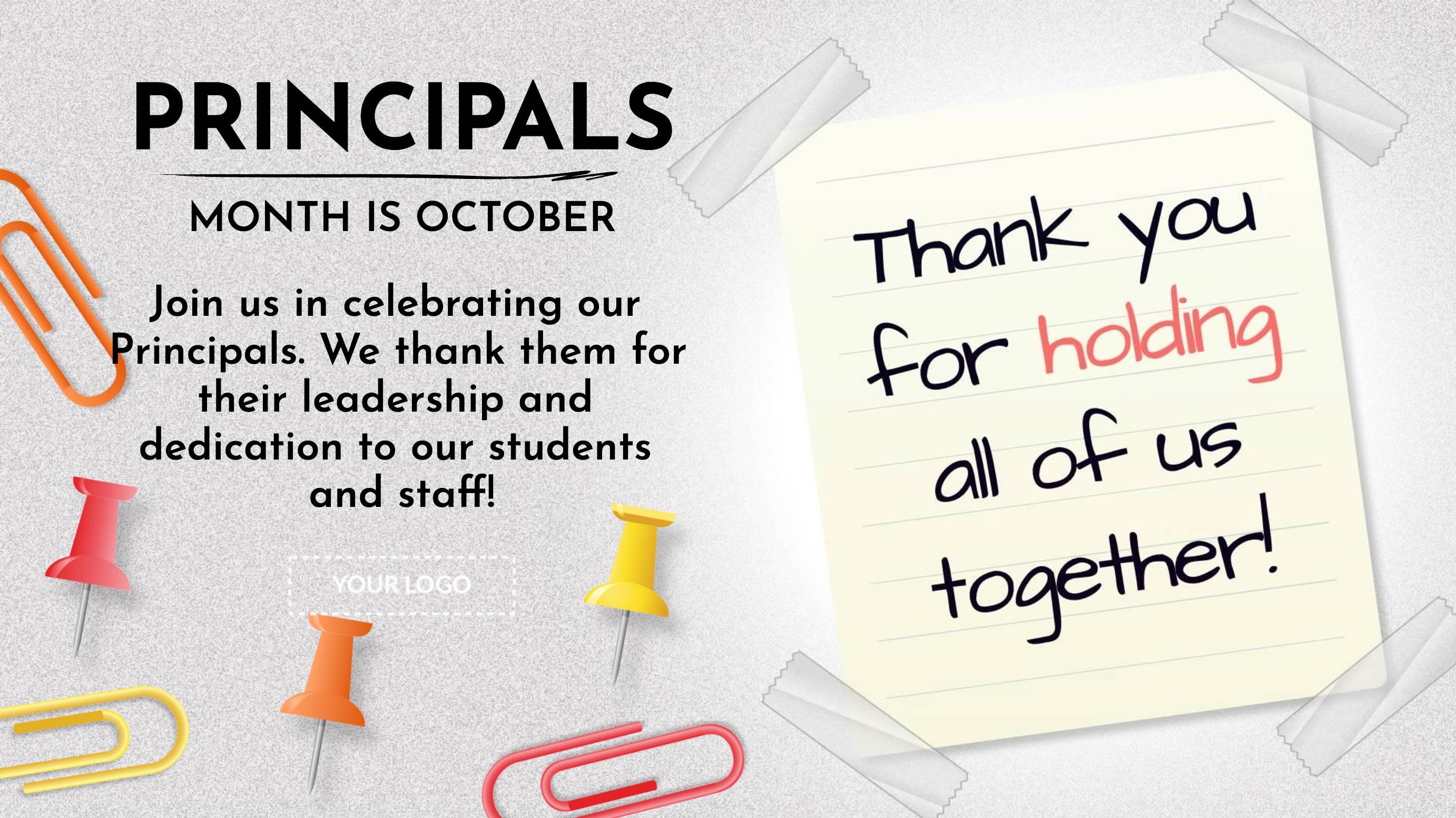 Principals Month in October Digital Signage Template