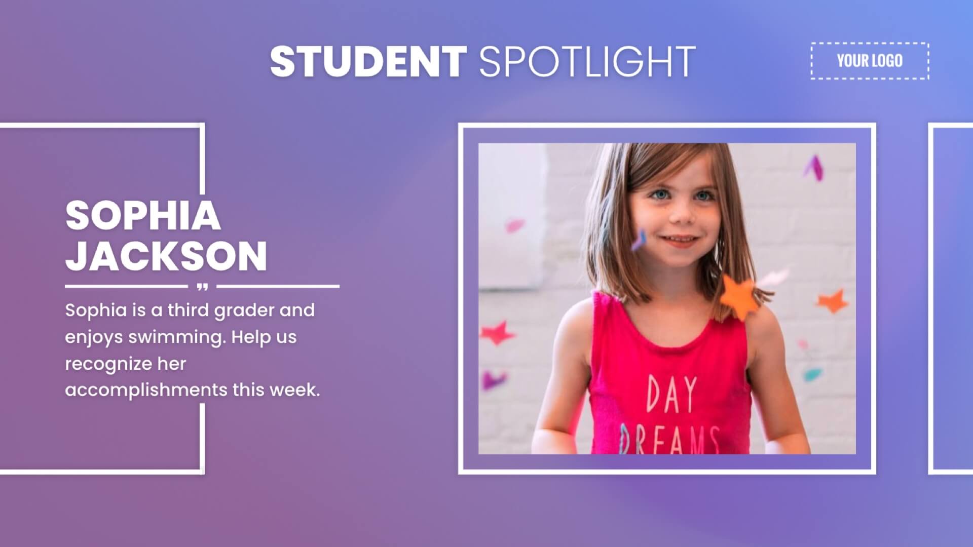 Student of the Month Digital Signage Template