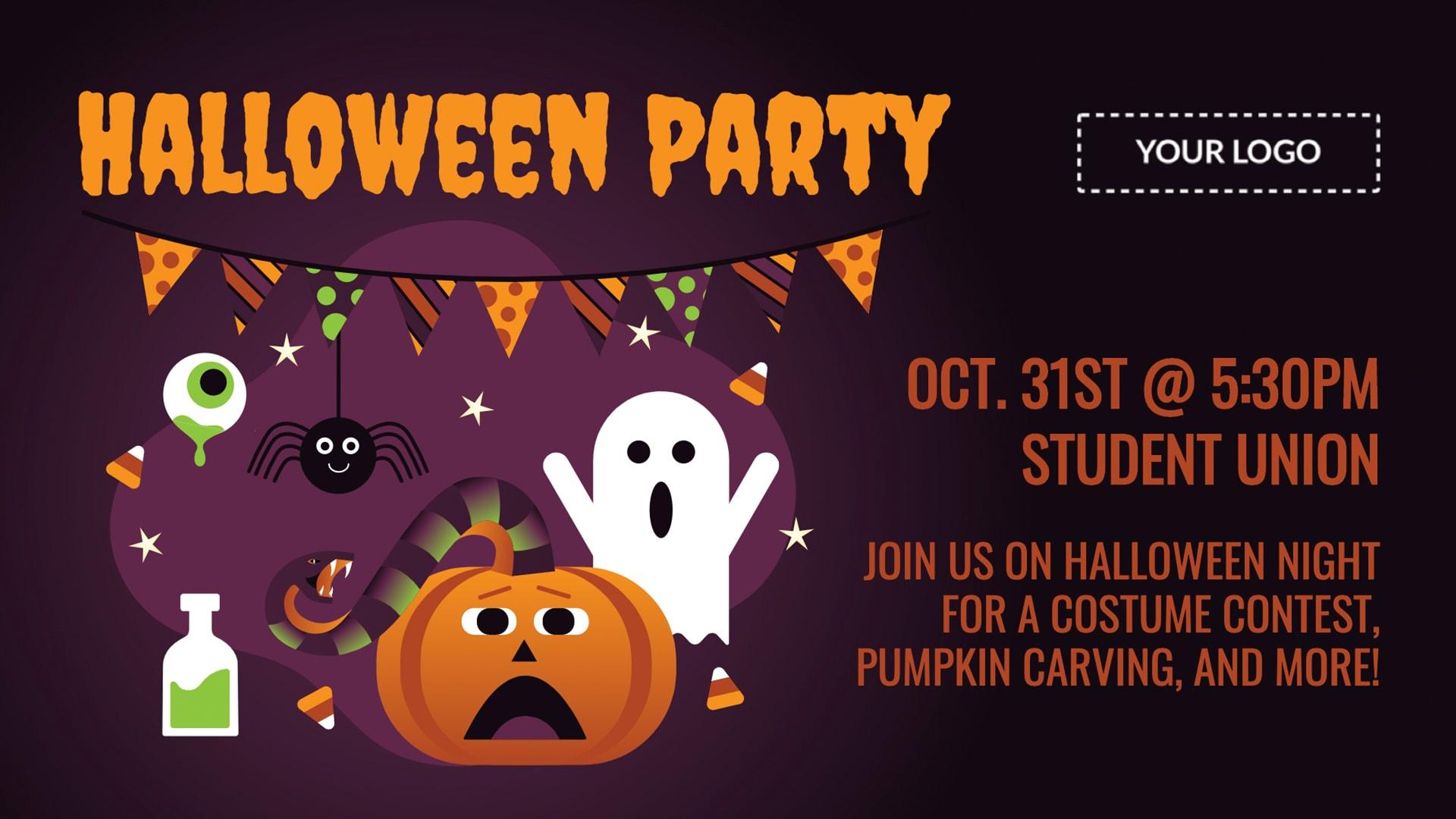 Halloween Party Digital Signage Template