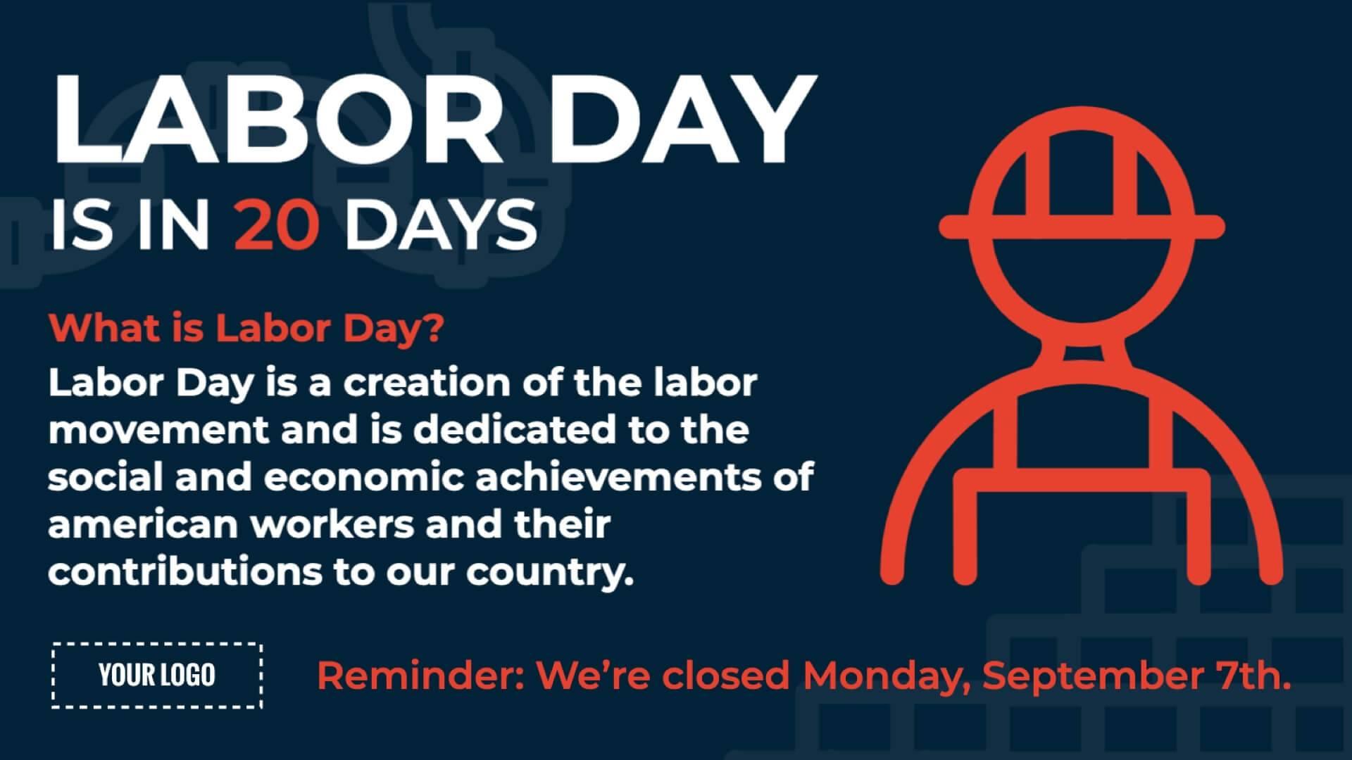 Holiday Labor Day - Digital Signage Template