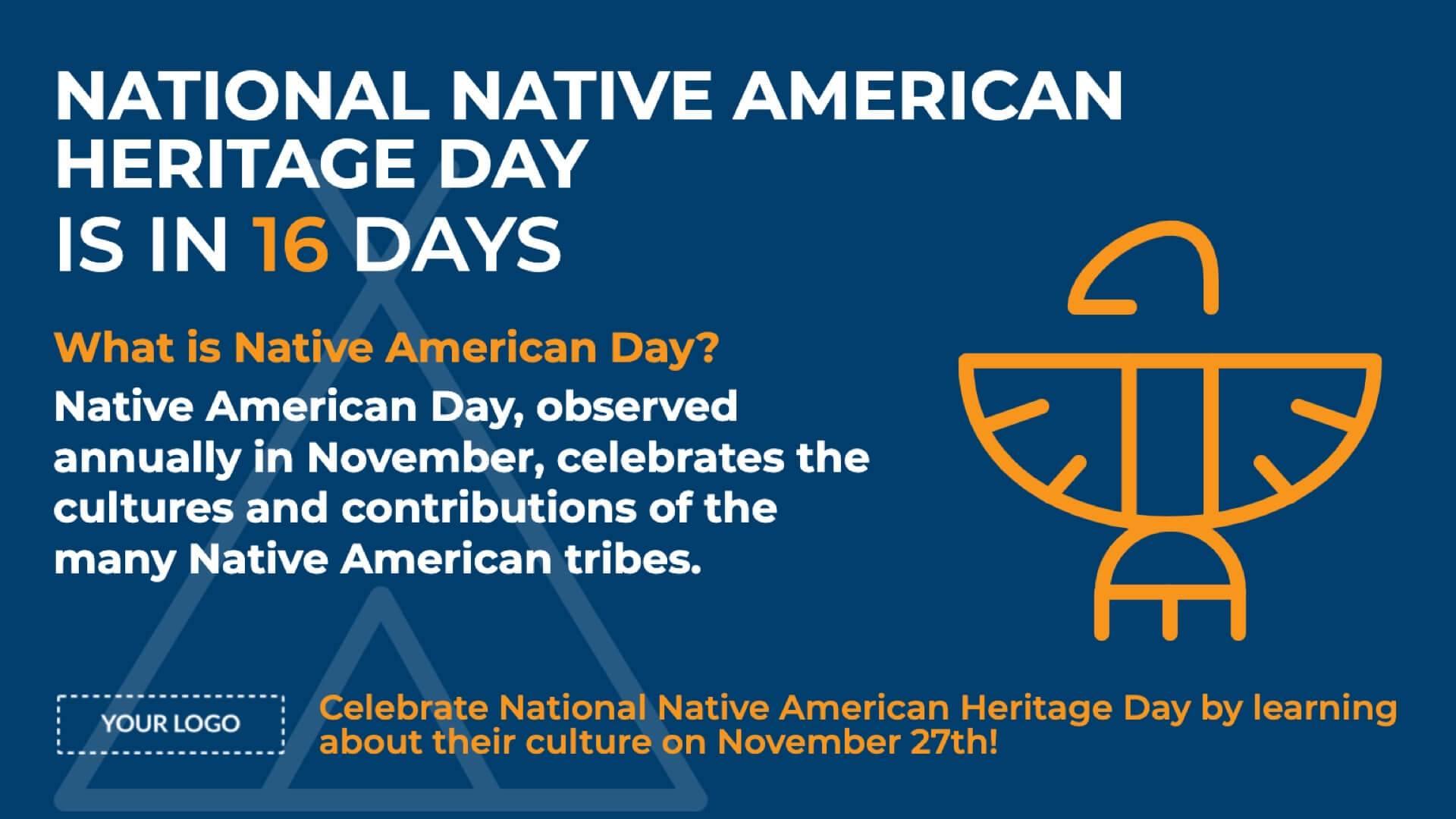Holiday Native American Day Digital Signage Template