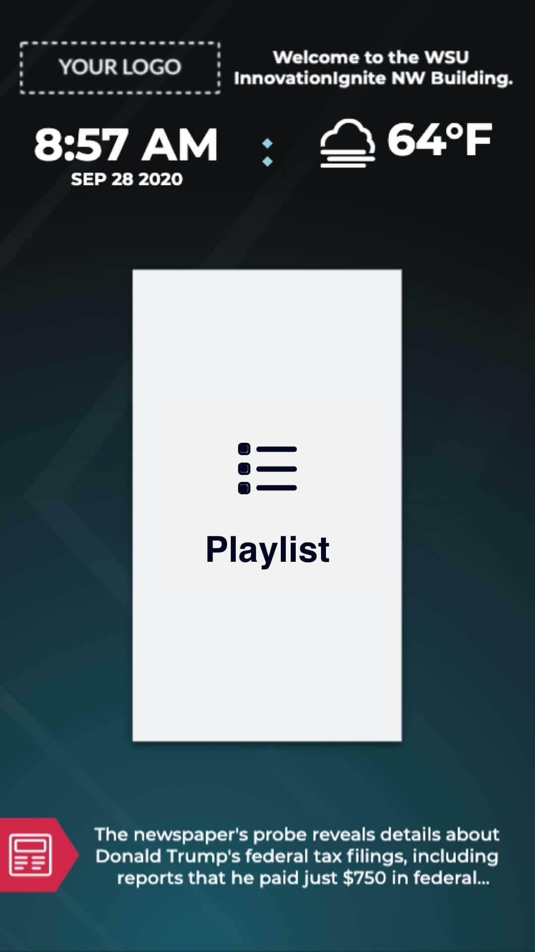 Zoned Portrait Playlist Digital Signage Template