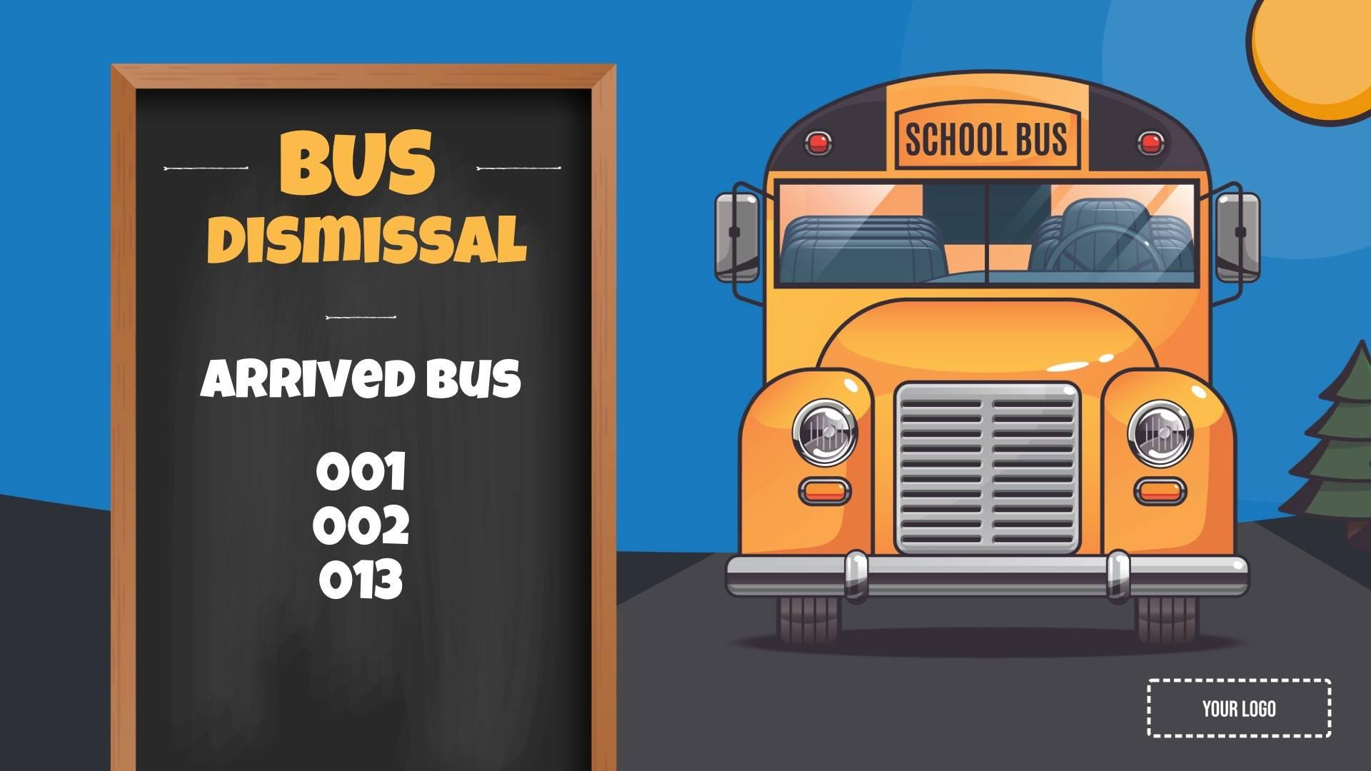 Bus Dismissal Digital Signage Template