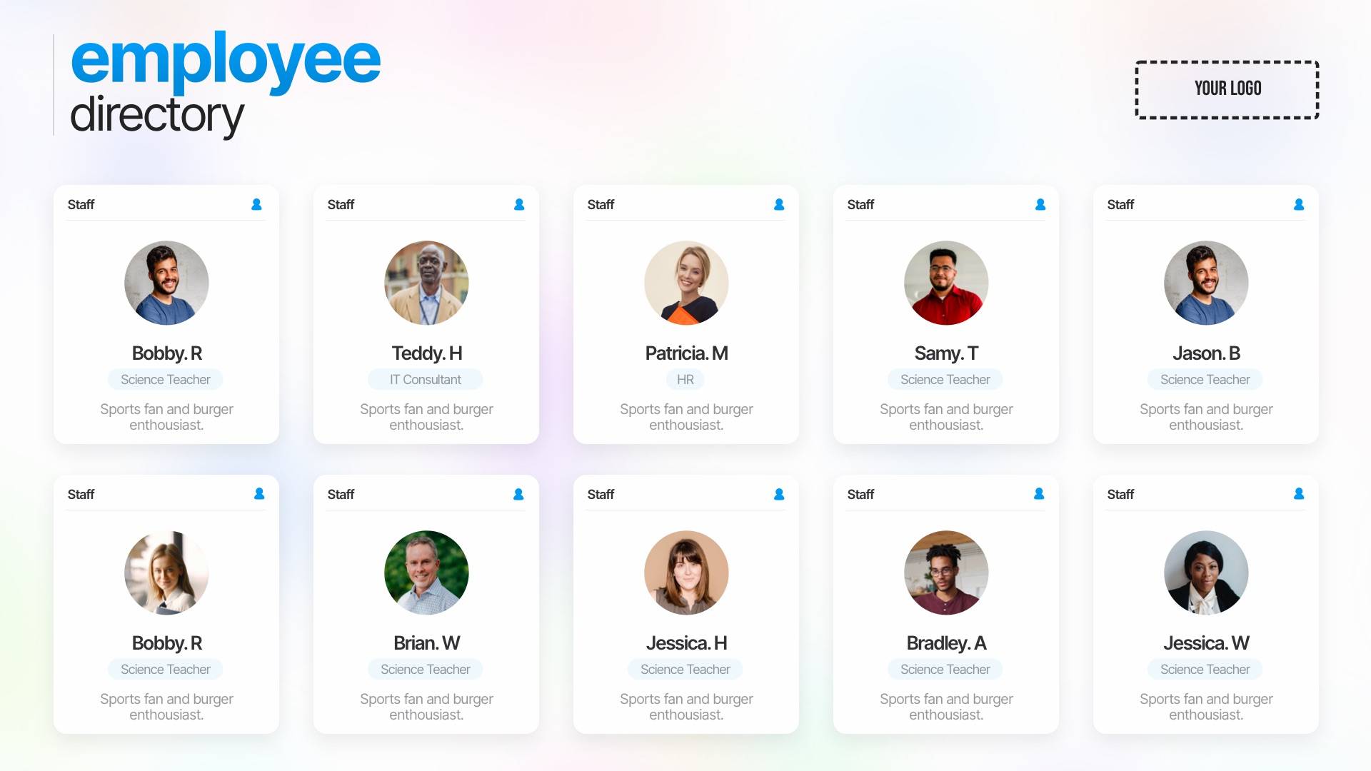 List Directory Digital Signage Template