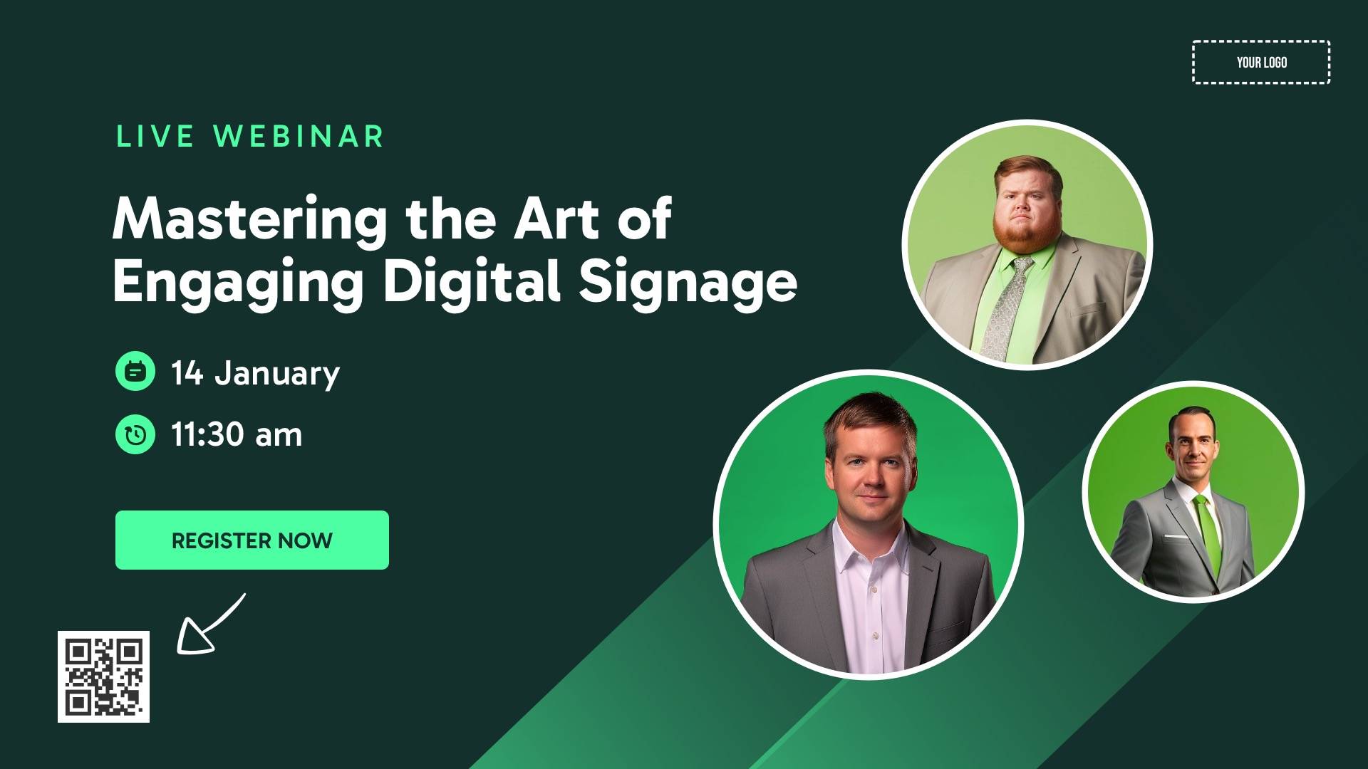 Live Webinar Announcement Digital Signage Template