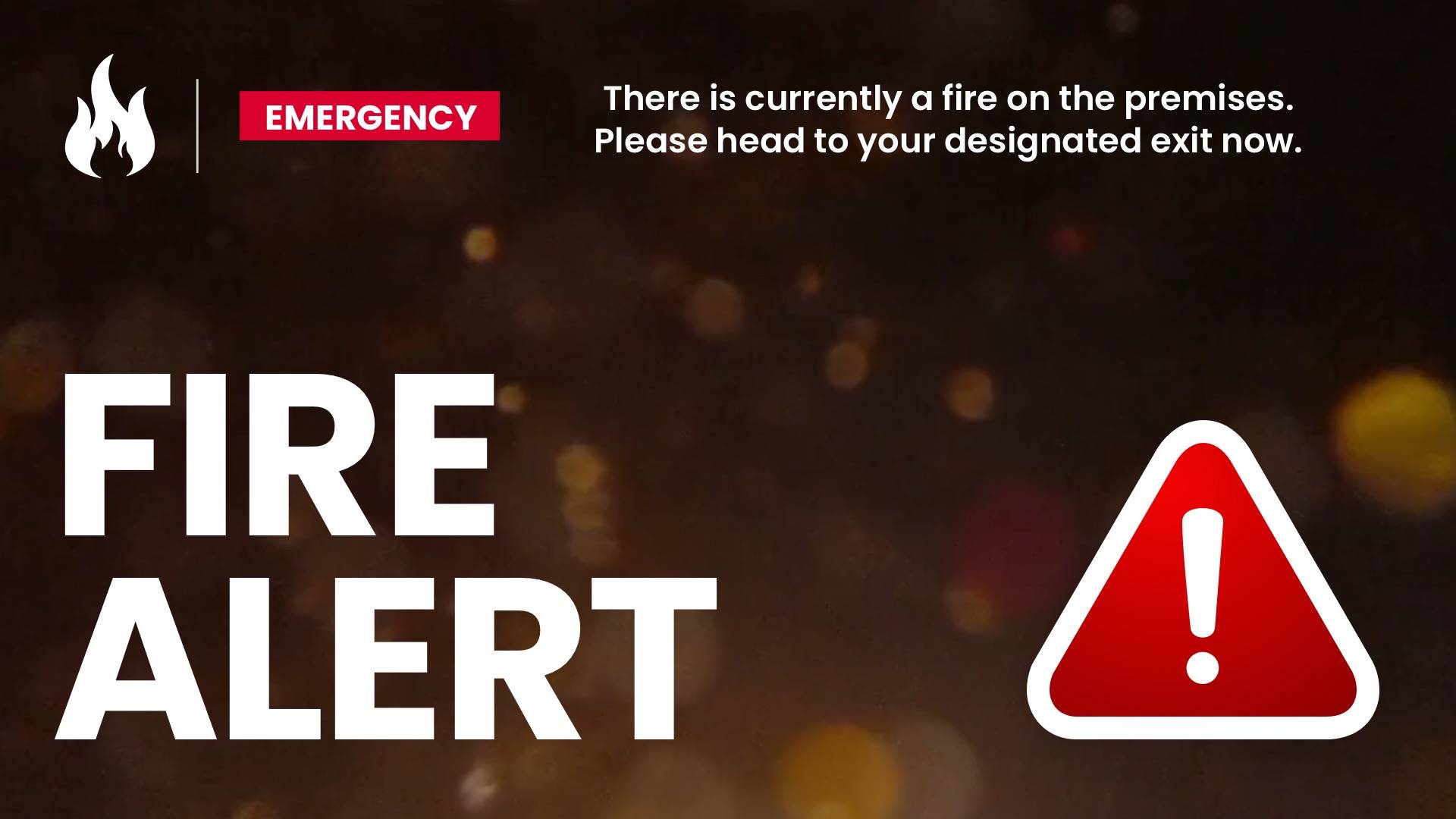 Safety Alert - Fire Emergency Digital Signage Template
