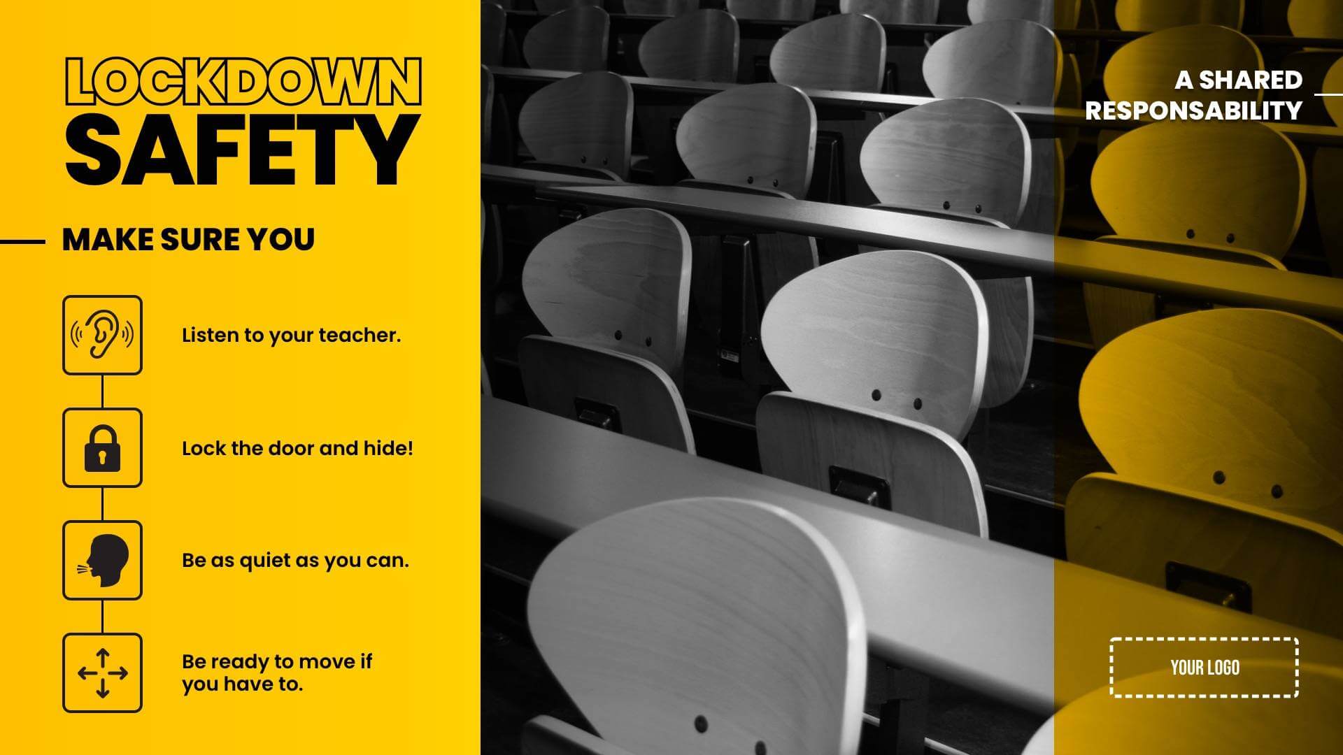 School Safety - Lockdown Digital Signage Template