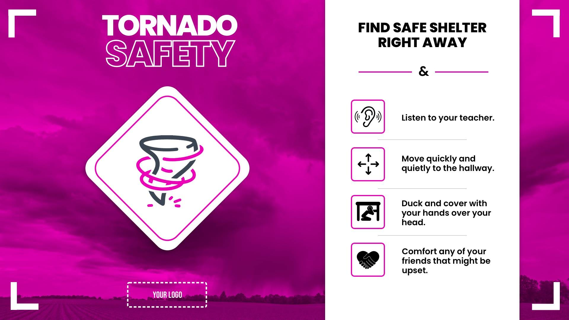 School Safety - Tornado Digital Signage Template