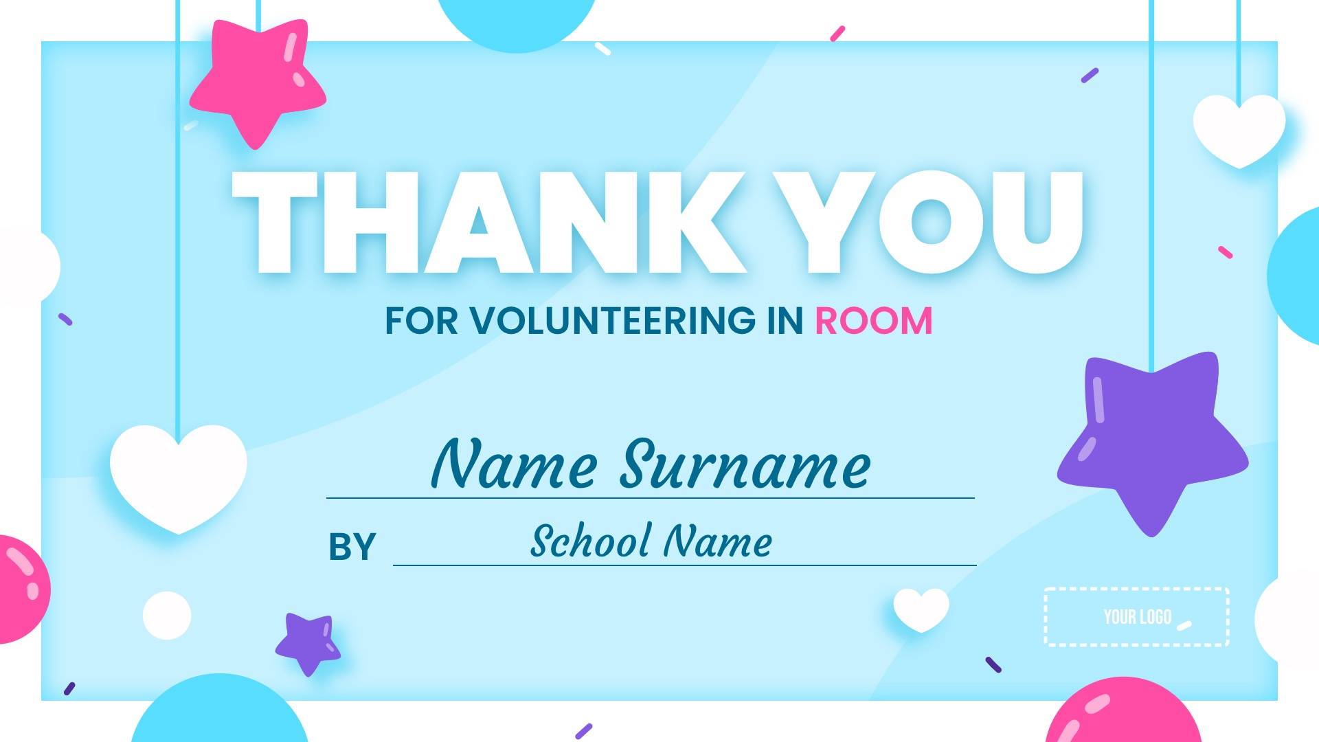 Thank You Certificate Digital Signage Template
