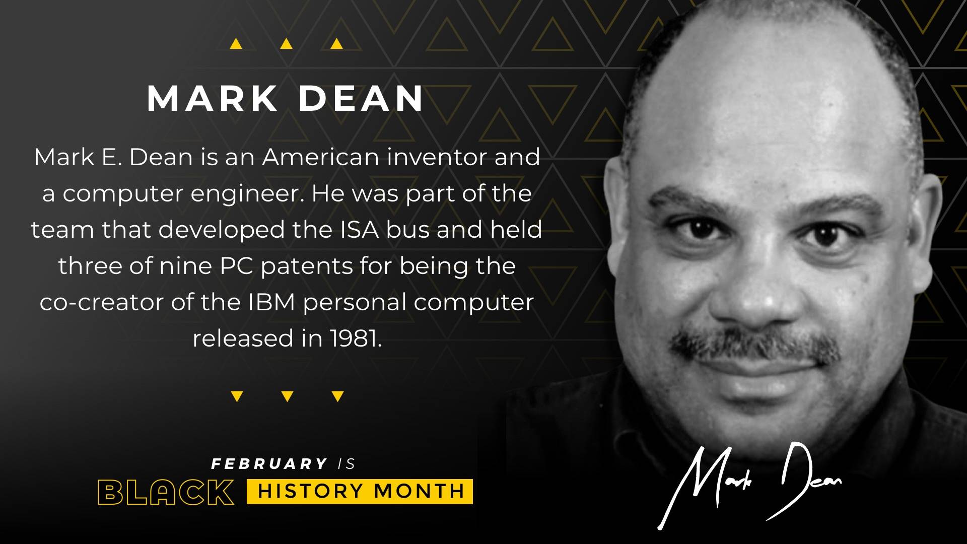 Black History Month - Mark Dean Digital Signage Template