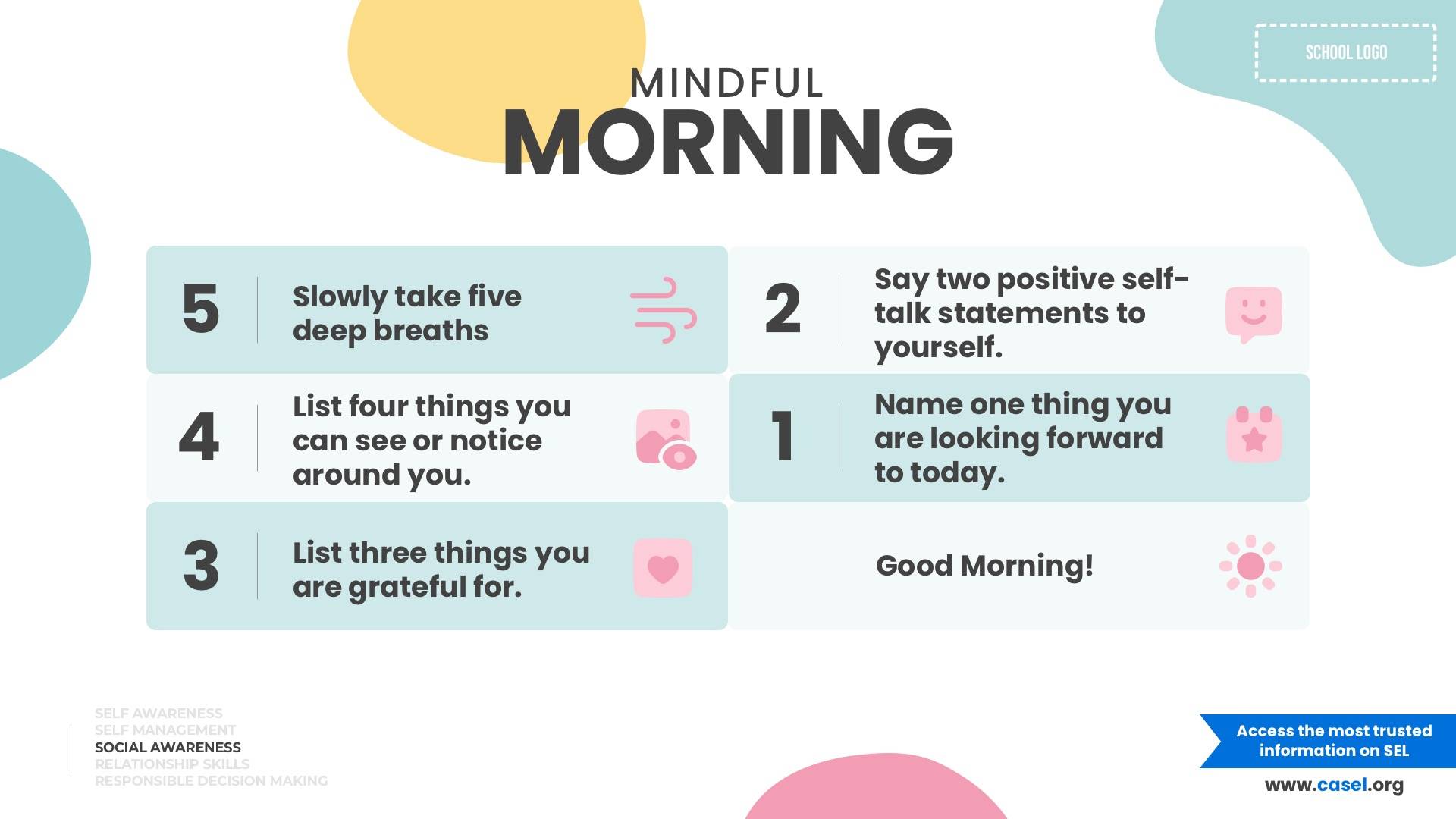 Mindful Morning - CASEL Digital Signage Template