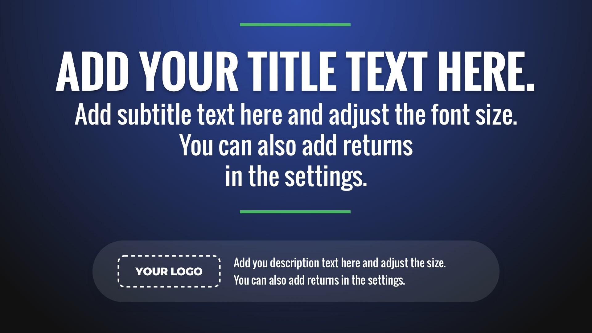 Full Screen Centered Text Digital Signage Template