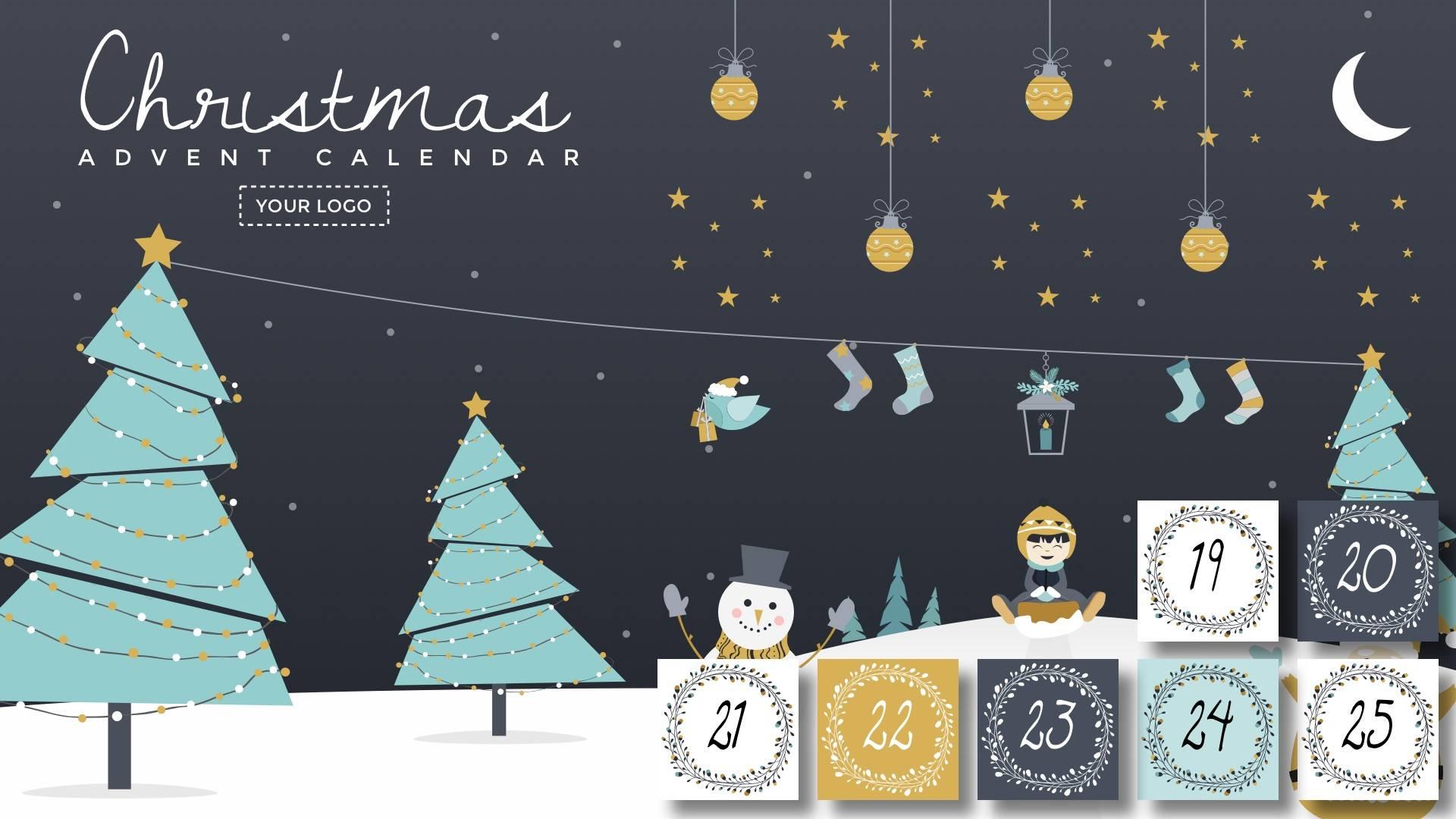 Christmas Advent Calendar Digital Signage Template